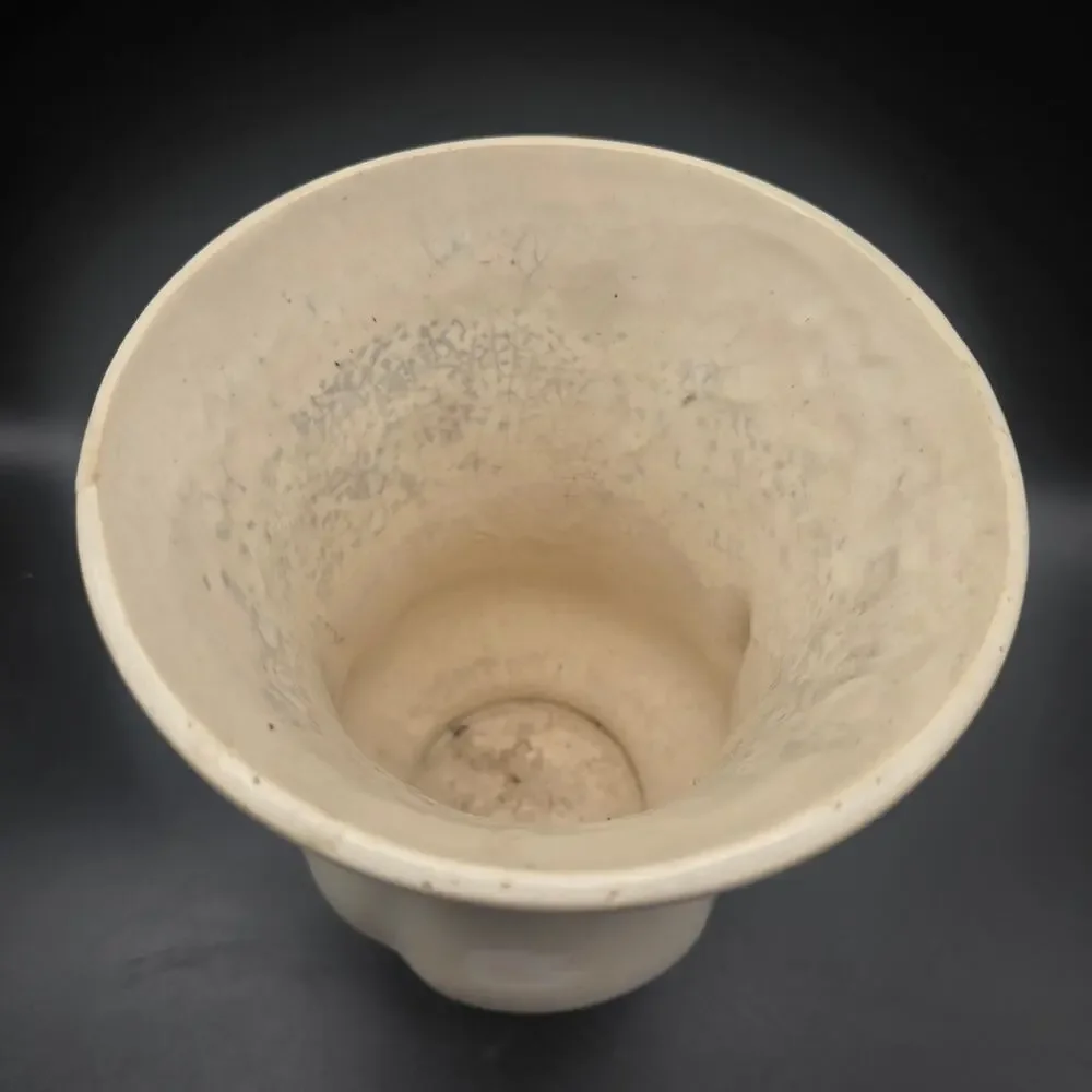 McCoy White Vase with Floral Handles Vintage USA Pottery